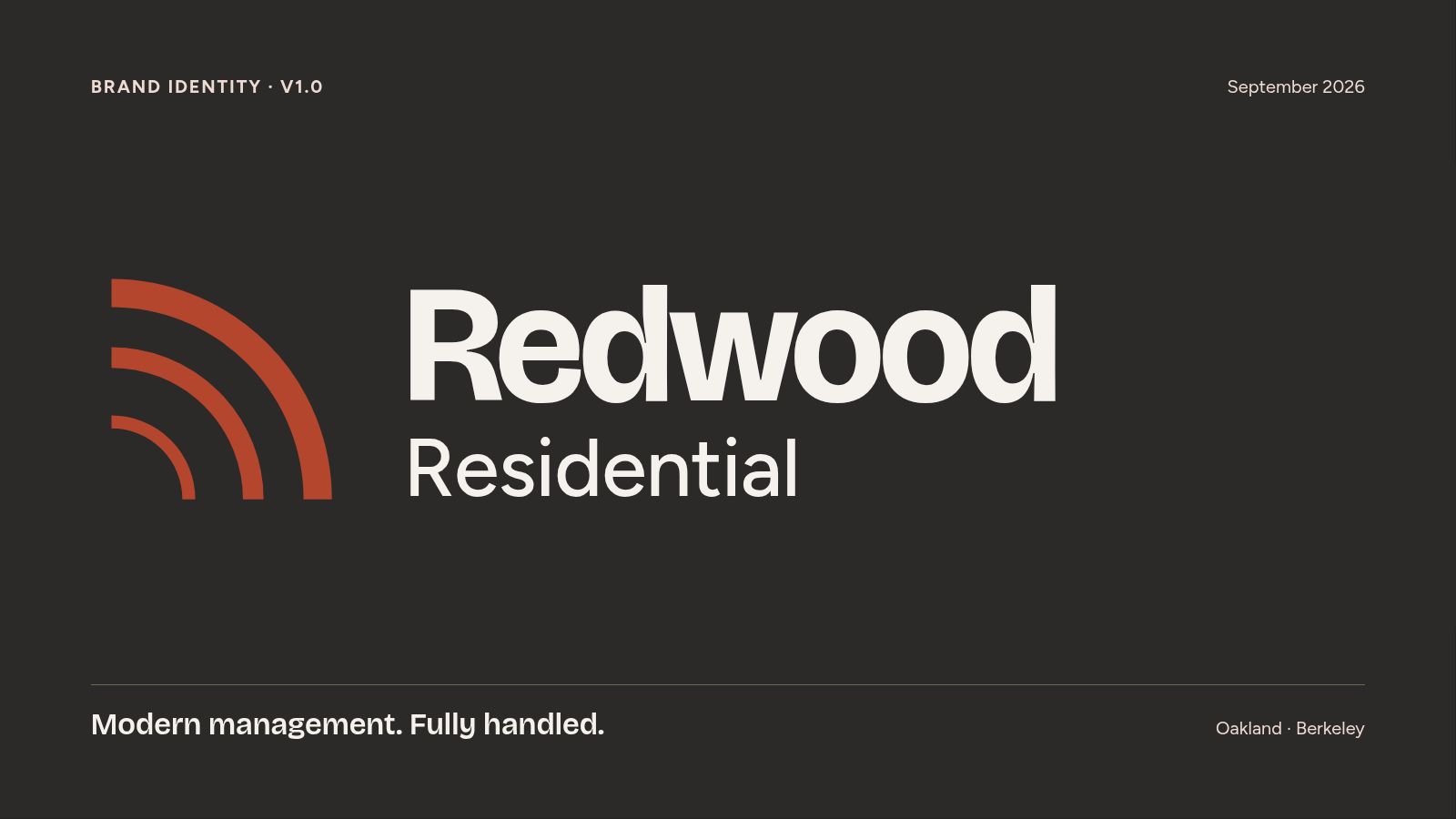 Redwood Residential brand identity cover